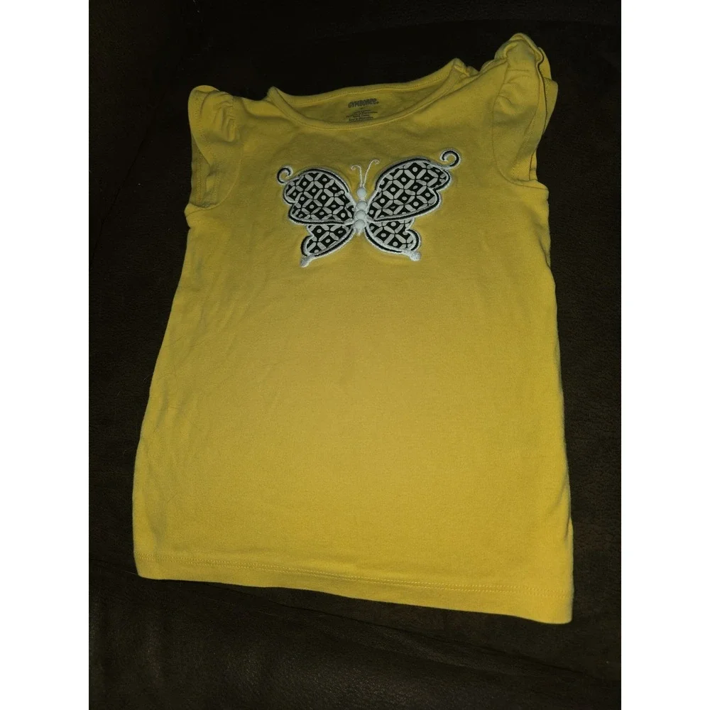 Gymboree yellow and black butterfly top and shorts size 5